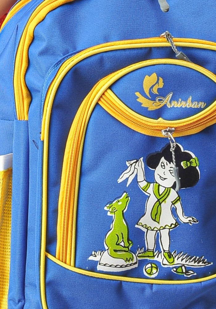 Abyq Anirban Cartoon Printed Blue Backpack for Kids - Image 1